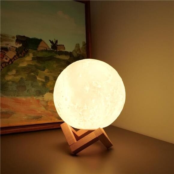 Moon Lamp, 16 Colors LED Night Light for Kids 3D Printing Moon Light - Picture 7 of 8